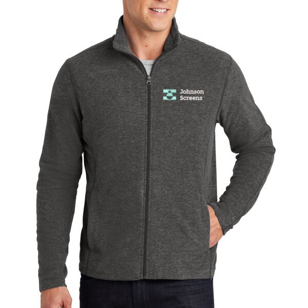 Port Authority® Heather Microfleece Full-Zip Jacket - Embroidered Logo Thumbnail