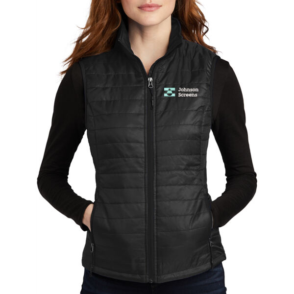 Port Authority® Ladies Packable Puffy Vest - Embroidered Logo Thumbnail