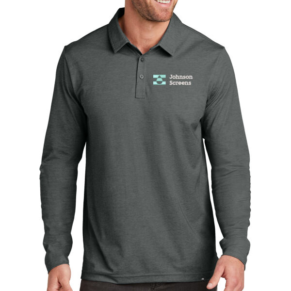 TravisMathew Oceanside Heather Long Sleeve Polo - Embroidered Logo Thumbnail