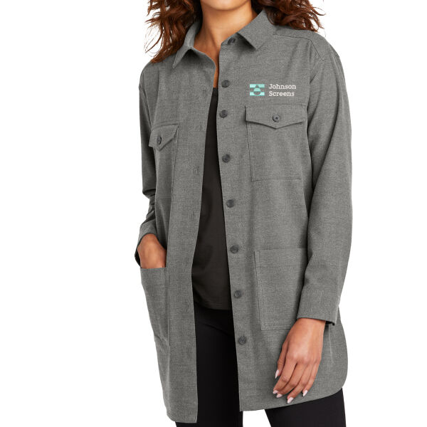 Mercer+Mettle® Women’s Long Sleeve Twill Overshirt - Embroidered Logo Thumbnail