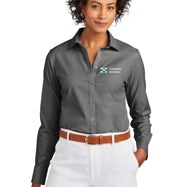 Brooks Brothers® Women’s Wrinkle-Free Stretch Pinpoint Shirt - Embroidered Logo Thumbnail