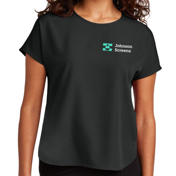 Mercer+Mettle® Women's Stretch Crepe Crew - Printed Logo Thumbnail