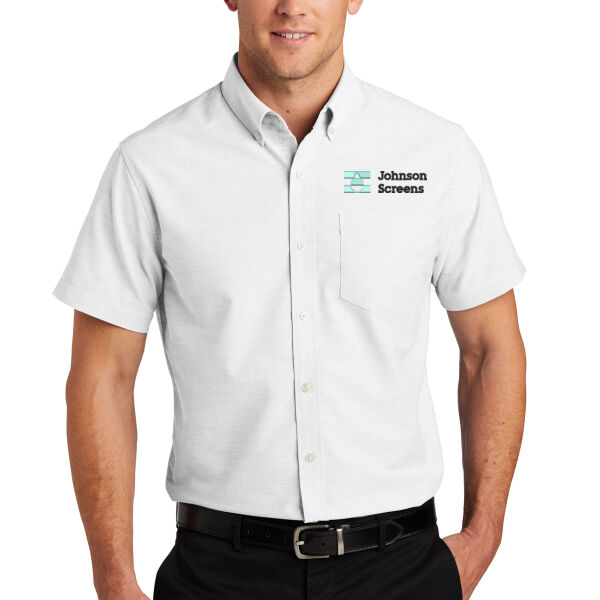 Port Authority Short Sleeve SuperPro Oxford Shirt - Embroidered Logo Thumbnail
