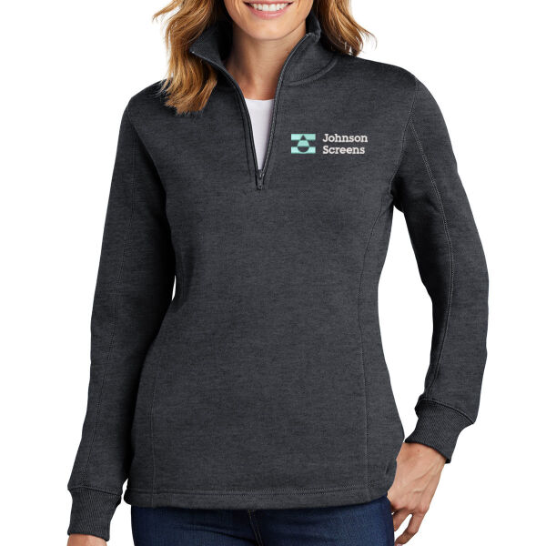 Sport-Tek Women's 1/4 Zip Sweatshirt - Embroidered Logo Thumbnail