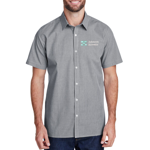 Artisan Collection by Reprime - Microcheck Gingham Cotton Shirt - Embroidered Logo Thumbnail